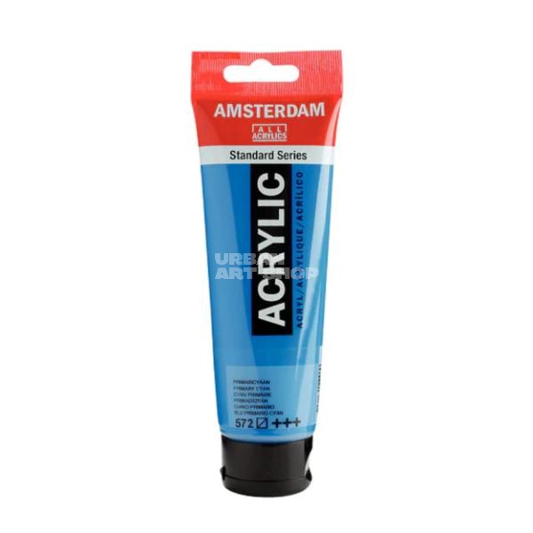 Amsterdam Acrylverf 572 Primaircyaan Standard Series in 120ml tube