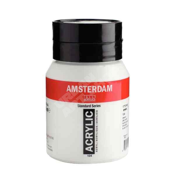 Amsterdam acryl verf 104 Zinkwit Standard Series in 500ml pot Amsterdam acryl verf 104 Zinkwit Standard Series in 500ml pot