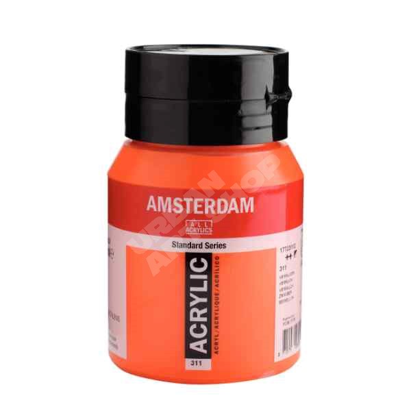Amsterdam acryl verf 311 Vermiljoen Standard Series in 500ml pot