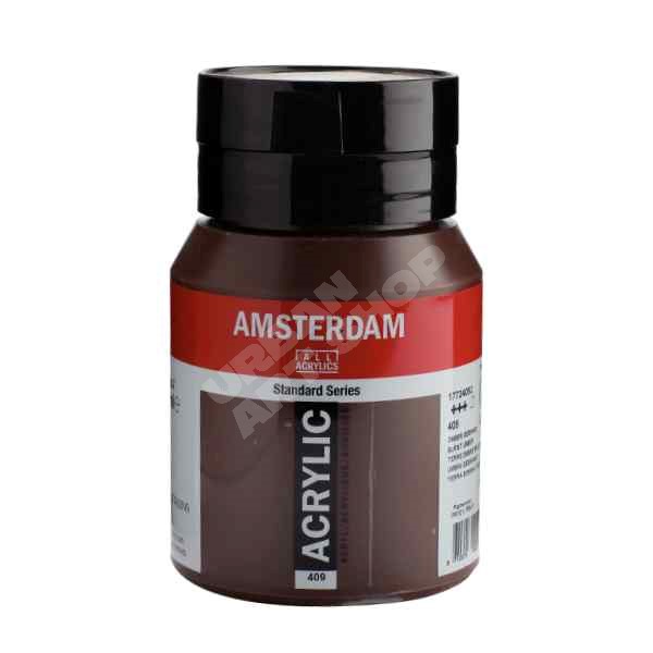 Amsterdam acryl verf 409 Omber Gebrand Standard Series in 500ml pot