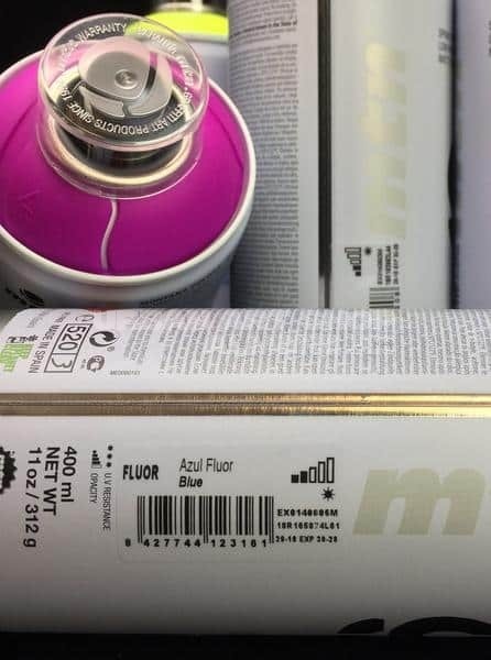 MTN 94 fluorescerende en transparante spuitverf onder de loep fluor detail spuitbus Urban Art Shop