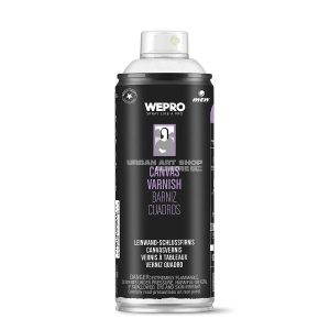 MTN blanke lak zijdeglans voor acryl en olie PRO Canvas varnish in 400ml spuitbus