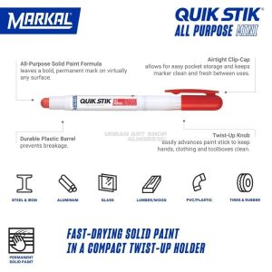 Markal Quik Stik Mini solid paint marker voor alle oppervlakken overzicht kenmerken en toepassingen
