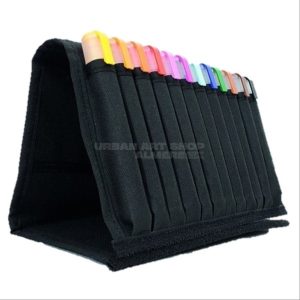 Montana opberg etui zwart voor 24 Markers stiften Wallet black 334245 open gevuld