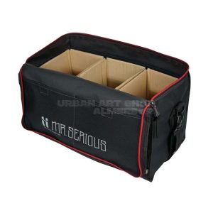Mr. Serious Supreme shoulder bag professionele schoudertas voor 18 spuitbussen open