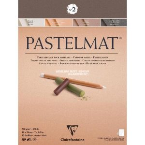 Pastelmat blok n°2 360 gram 18x24cm grijstinten 12 vellen Clairefontaine 96005C