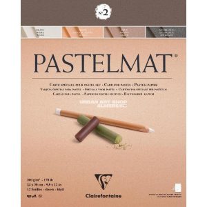 Pastelmat blok n°2 360 gram 24x30cm grijstinten 12 vellen Clairefontaine 96007C