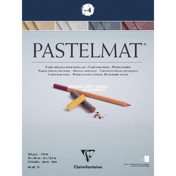 Pastelmat blok n°4 360 gram 30x40cm blauwtinten 12 vellen Clairefontaine 96112C