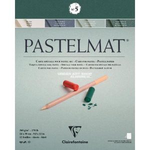 Pastelmat blok n°5 360 gram 24x30cm groen 12 vellen Clairefontaine 96114C