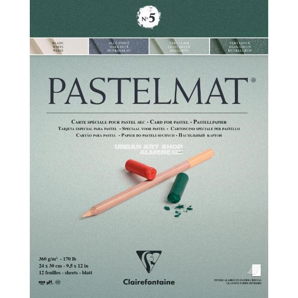 Pastelmat blok n°5 360 gram 24x30cm groen 12 vellen Clairefontaine 96114C