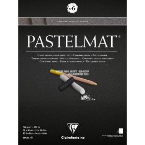 Pastelmat blok n°6 360 gram 30x40cm antraciet 12 vellen Clairefontaine 96050C