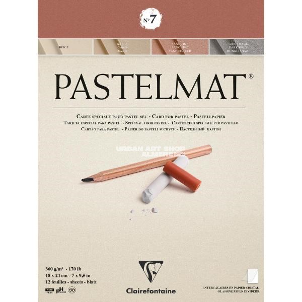 Pastelmat blok n°7 360 gram 18x24cm aardetinten 12 vellen Clairefontaine 96052C