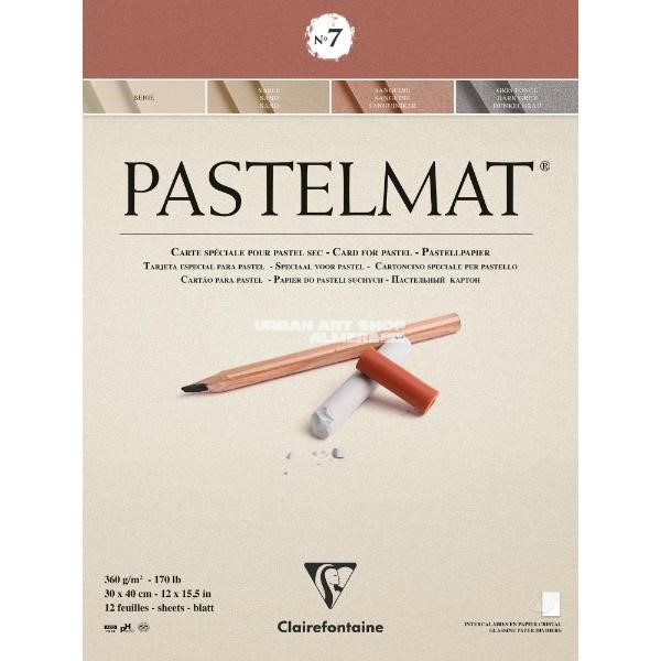 Pastelmat blok n°7 360 gram 30x40cm aardetinten 12 vellen Clairefontaine 96054C
