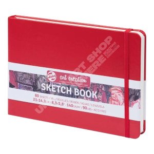 Talens schetsboek rood 21x14cm 140gr 80 vellen Art Creation Red hardcover